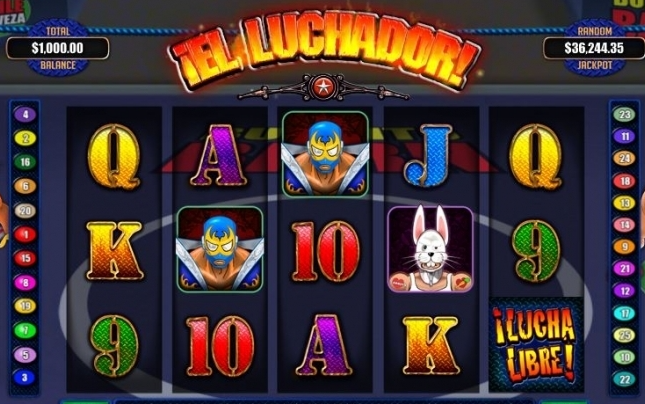 Jogo de caça-níqueis El Luchador, luta livre mexicana, temática vibrante, mecânica de jogo, recursos bônus, estratégias de jogo